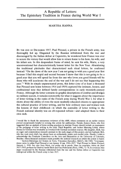 A Republic of Letters: The Epistolary Tradition in France during