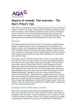 Aspects of comedy: Text overview - The Nun`s Priest`s Tale