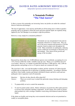 A nematode problem - David H Bates Agronomy