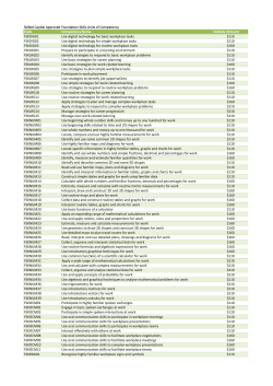 Skilled Capital Foundation Skills List