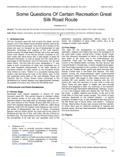Some Questions Of Certain Recreation Great Silk Road Route