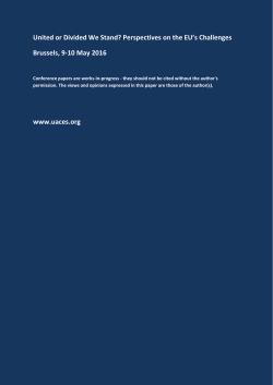 United or Divided We Stand? Perspectives on the EU`s Challenges