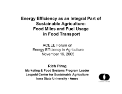 Energy Efficiency as an Integral Part of Sustainable Agriculture