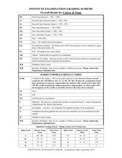 Overall and Module Result Codes - Institute of Technology Carlow