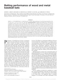 Batting performance of wood and metal baseball bats