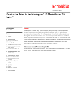 Construction Rules for the Morningstar&reg; US Market Factor Tilt
