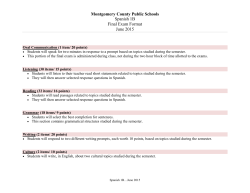 Montgomery County Public Schools Spanish 1B Final Exam Format