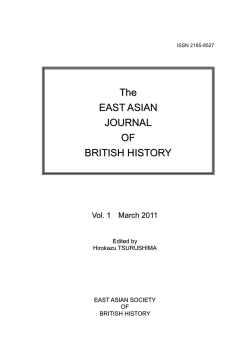 The EAST ASIAN JOURNAL OF BRITISH HISTORY