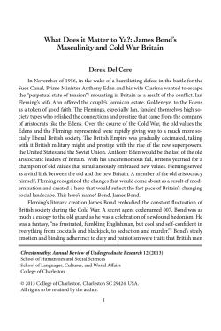 James Bond`s Masculinity and Cold War Britain