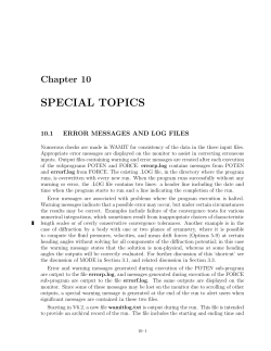 Chapter 10. SPECIAL TOPICS
