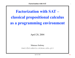 Factorization with SAT