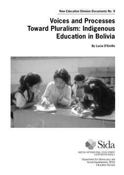 Voices and Processes Toward Pluralism: Indigenous