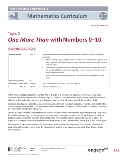 One More Than with Numbers 0&ndash;10