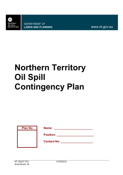 Northern Territory oil spill contingency plan