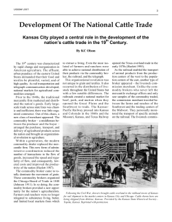 Development Of The National Cattle Trade
