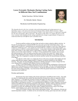 Lower Extremity Mechanics During Cutting Tasks in