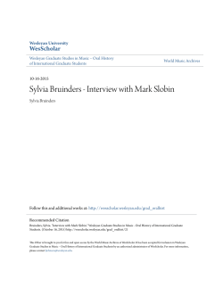 Sylvia Bruinders - Interview with Mark Slobin