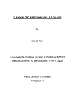 CLASSICAL EPIC IN THE WORKS OF J.R.R. TOLKIEN By Hannah