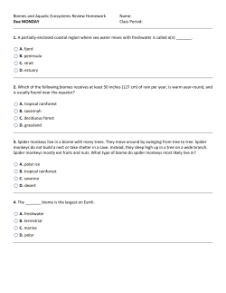 Biomes and Aquatic Ecosystems Review Homework Name: Due