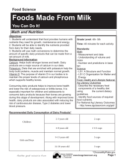 Foods Made From Milk