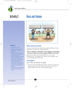 Activity 5 Mass and Volume