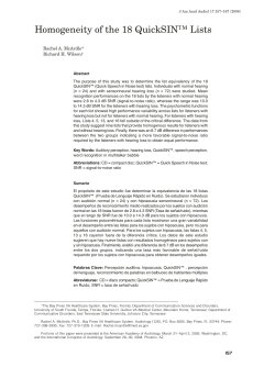 Homogeneity of the 18 QuickSIN Lists
