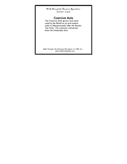 Coercive Acts - California Weekly Explorer