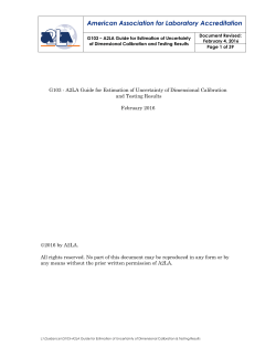 G103 - A2LA Guide for Estimation of Uncertainty for Dimensional