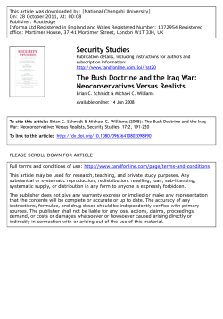 The Bush Doctrine and the Iraq War: Neoconservatives Versus