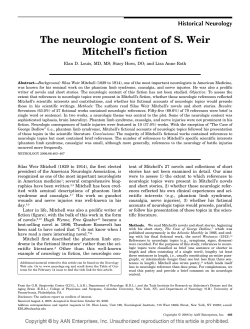The neurologic content of S. Weir Mitchell`s fiction