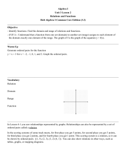 3.2 Relations and Functions