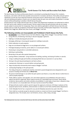 North Kansas City Parks and Recreation Park Rules The following