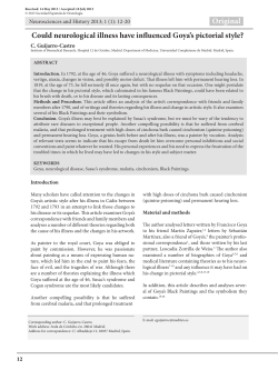 Could neurological illness have influenced Goya`s pictorial style