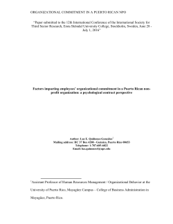 ORGANIZATIONAL COMMITMENT IN A PUERTO RICAN NPO