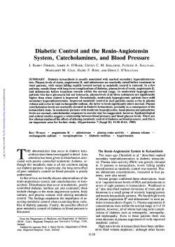 Diabetic Control and the Renin-Angiotensin System