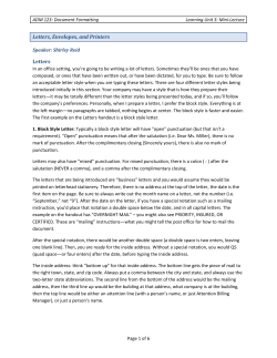 Letters, Envelopes, and Printers Letters