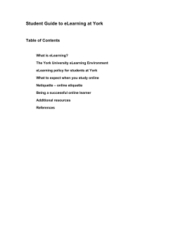 Student Guide to eLearning at York