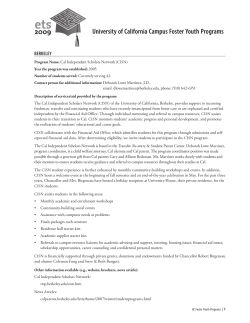 University of California Campus Foster youth Programs