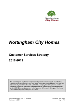 Customer Services Strategy 2016-19