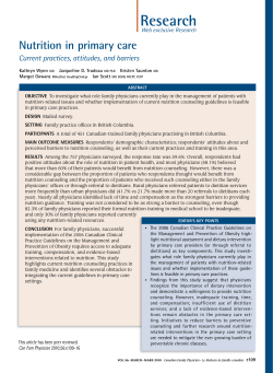 Nutrition in primary care
