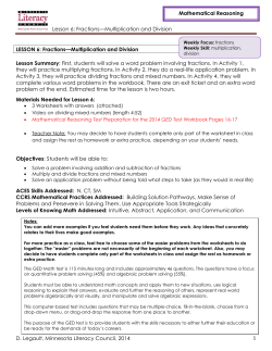 Lesson 6 - Fractions, Multiplication and Division