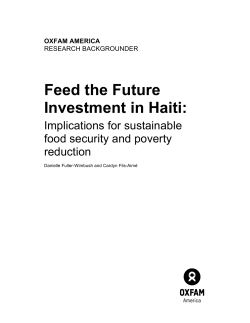 Feed the Future Investment in Haiti