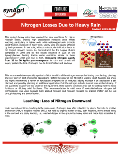 Nitrogen Losses Due to Heavy Rain