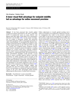A lower visual field advantage for endpoint stability but no
