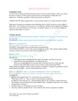 the six comma rules - Weber State University