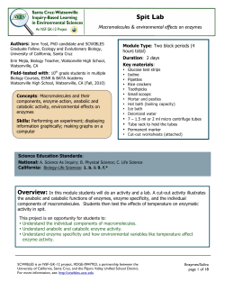 Spit Lab Module - SCWIBLES - University of California, Santa Cruz