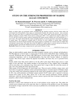 study on the strength properties of marine algae concrete