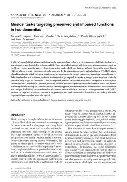 Musical tasks targeting preserved and impaired functions in two