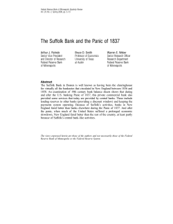 The Suffolk Bank and the Panic of 1837
