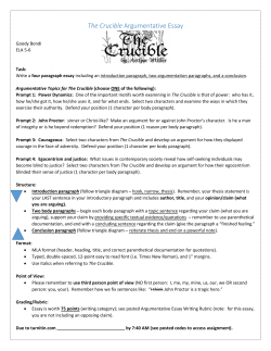 The Crucible Argumentative Essay